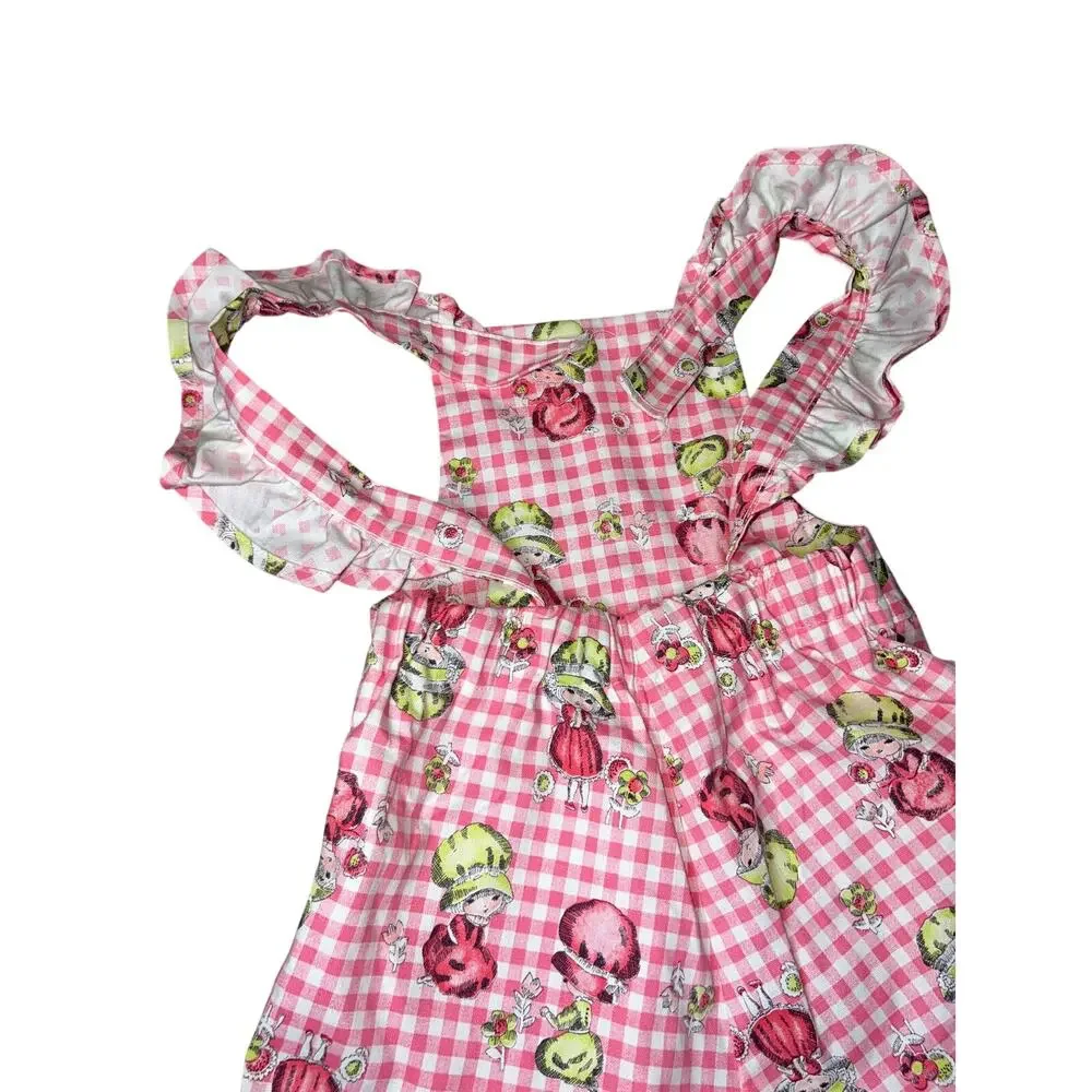 Healthtex vintage 70s Pinafore jumper dress Pink & white gingham girls size 4
